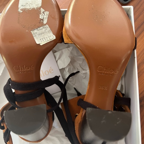 Chloe suede sandals shoes size 36.5 - Picture 3 of 4
